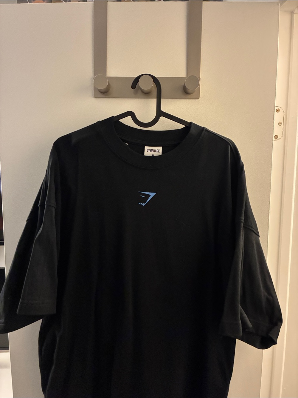 Gymshark Black Short Sleeve T-Shirt with Blue Logo